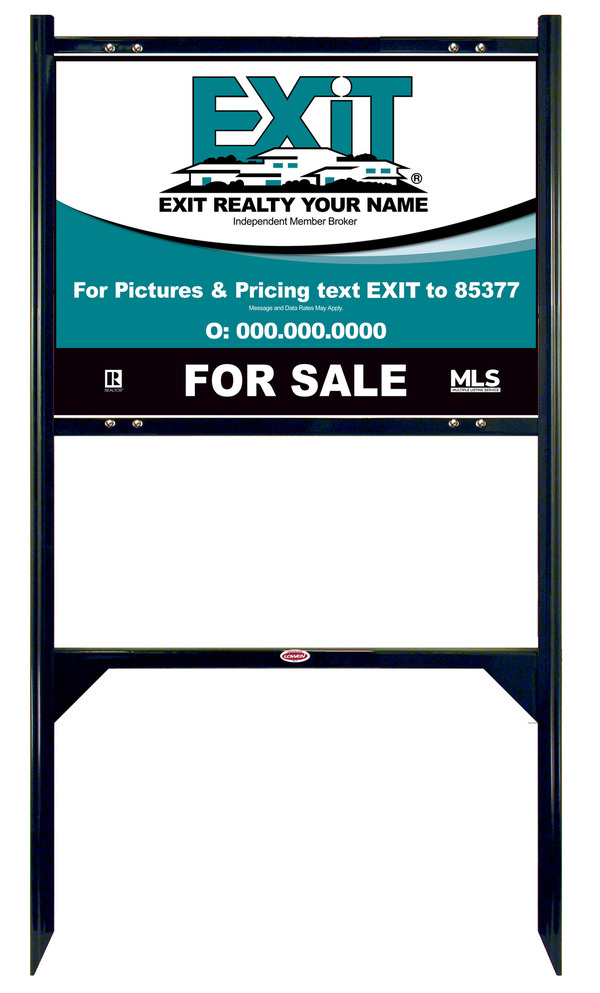 Black Angle Iron Frame and Sign Panel Unit, 18h x 24w