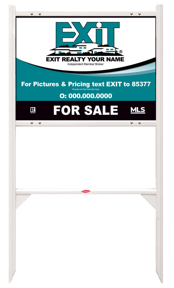 White Angle Iron Frame and Sign Panel Unit, 18h x 24w