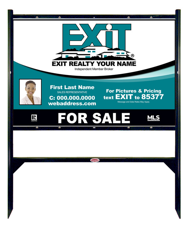 Black Angle Iron Frame and Photo Sign Panel Unit, 24h x 36w