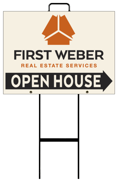 Grab and Go Open House Sign Panel Unit, 18h x 24w, 4mm Corrugated