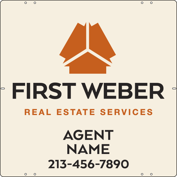Agent Name Sign Panel, 24h x 24w, Steel