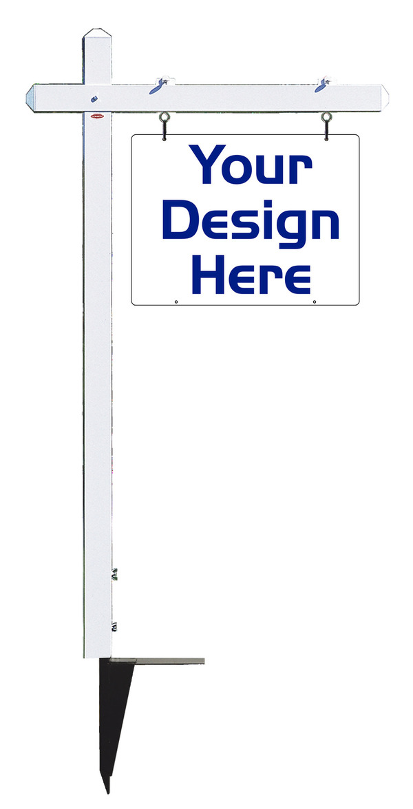 real estate aluminum sign post and sign panel unit, 24 GA steel 18h x 24w
