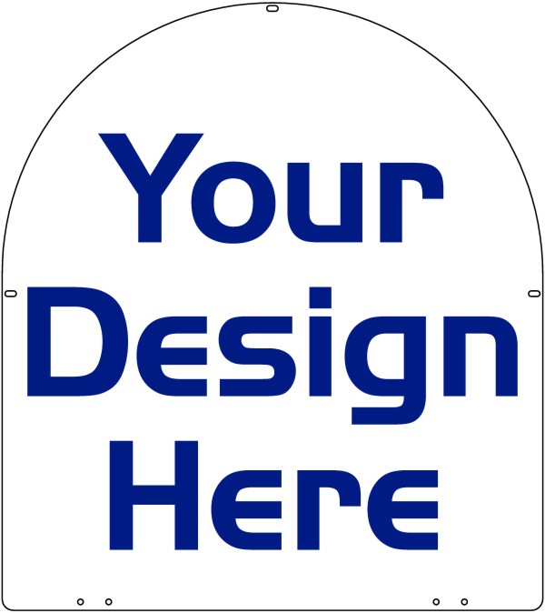 Real Estate Arc Top Sign Panel, 24 GA Steel 27h x 24w