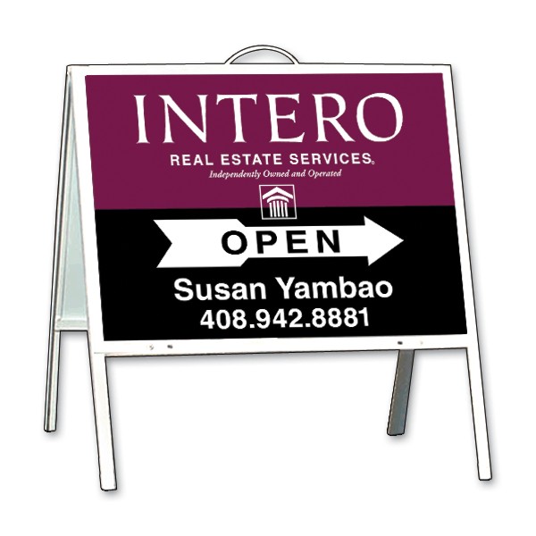 real estate open a-frame and sign panel unit, .050 polyethylene 18h x 24w