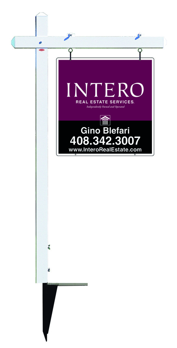 real estate aluminum sign post and sign panel unit, 24 GA steel 24h x 24w