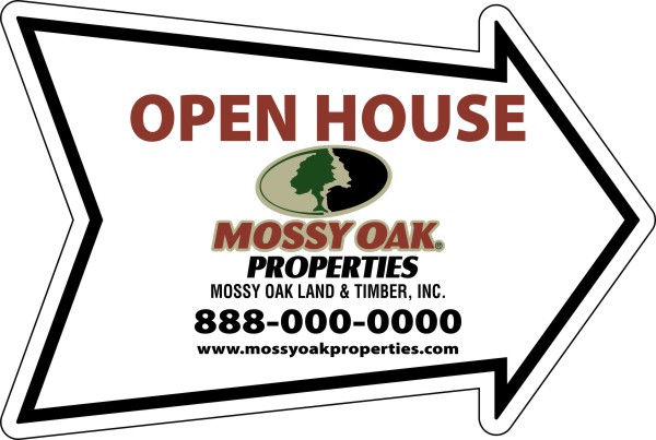 Real Estate Open House Arrow sign Panel, 4mm Corrugated Plastic 18h x 24w