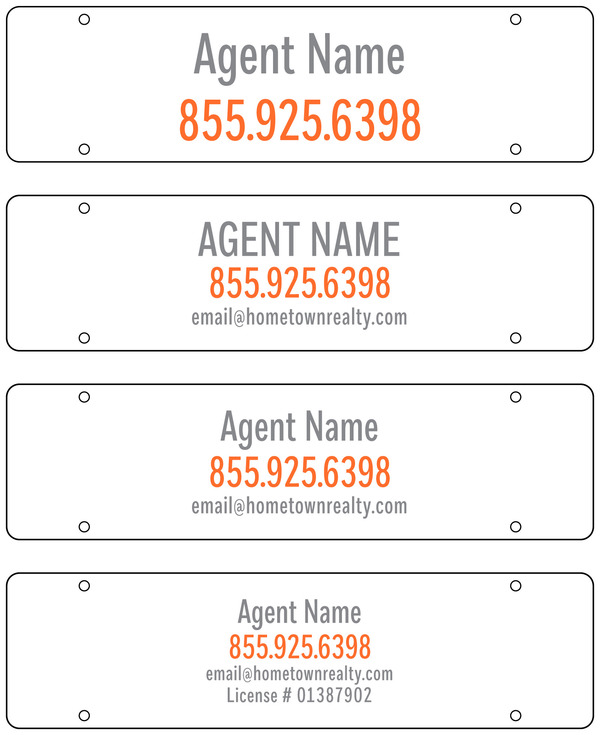 Agent Sign Rider, 6h x 22w, 3mm Aluminum Composite