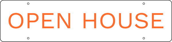 Open House Message Sign Rider, 6h x 24w, 3mm Aluminum Composite