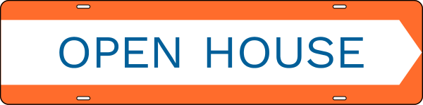 Open House Message Sign Rider, 6h x 24w, Steel