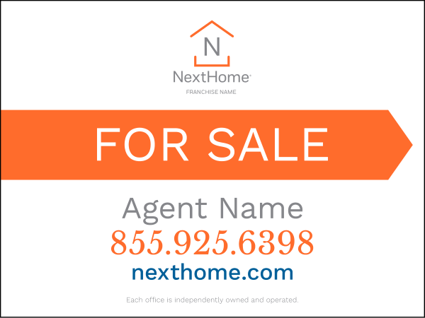 Directional Agent For Sale Sign Panel, Corrugated 4mm, 18h x 24w