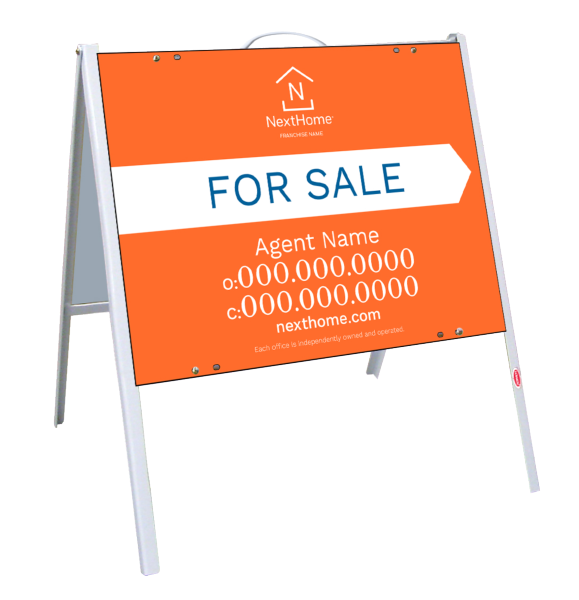 A-Frame and Agent For Sale Sign Panel Unit, 18h x 24w, .090 Poly