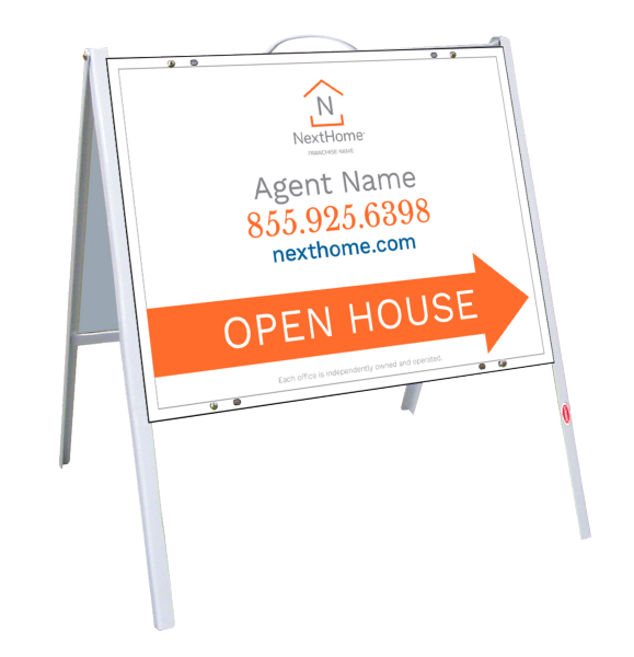 A-Frame and Agent Open House Sign Panel Unit, 18h x 24w, .090 Poly