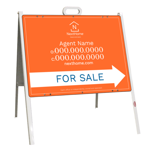 A-Frame and Agent For Sale Sign Panel Unit, 18h x 24w, Steel