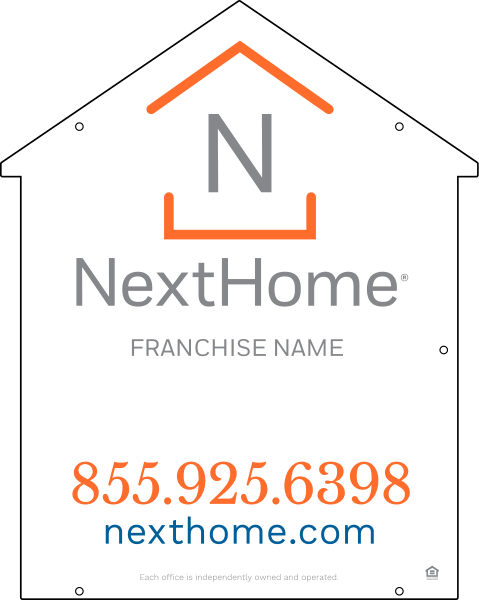 Reflective House Shape Hanging Sign Panel DF, 30h x 24w, 3mm Aluminum Composite