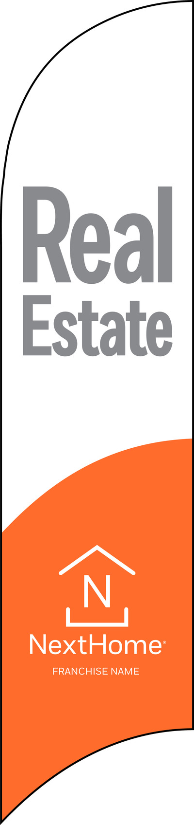Real Estate Feather Flag Only, 10-Foot- Printed on both sides