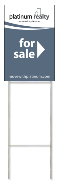 Wire Stake and For Sale Sign Panel, Corrugated 4mm, 18h x 12w