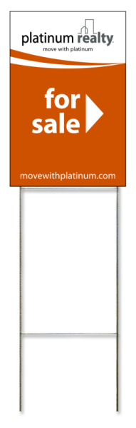 Wire Stake and For Sale Sign Panel, Corrugated 4mm, 18h x 12w