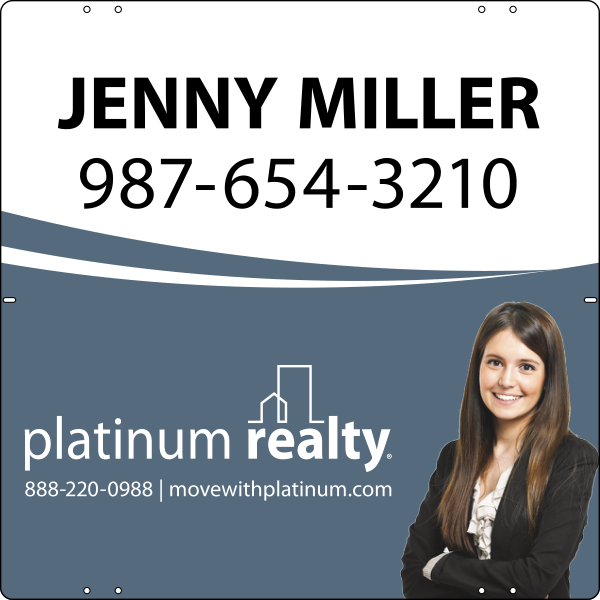 Agent Cutout Photo Sign Panel, 24h x 24w, Steel