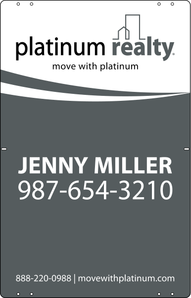 Reflective Agent Sign Panel, 28h x 18w, Steel