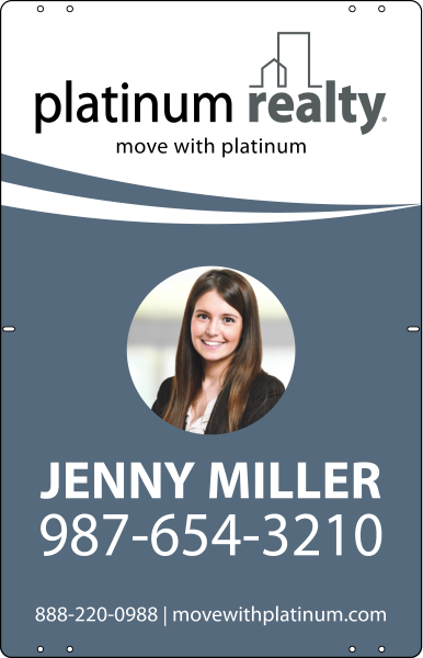 Agent Photo Sign Panel, 28h x 18w, Steel