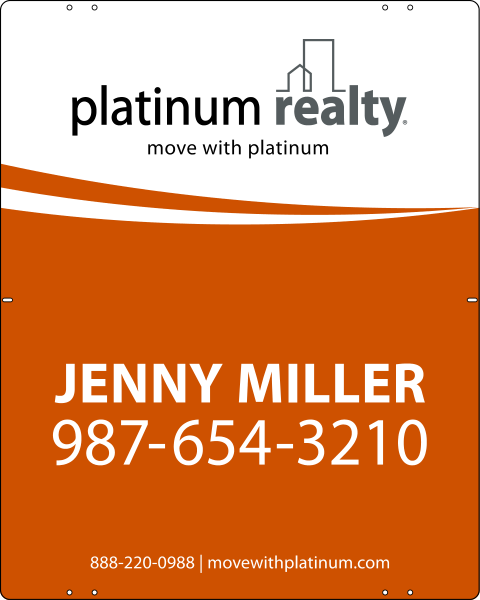 Agent Sign Panel, 30h x 24w, Steel