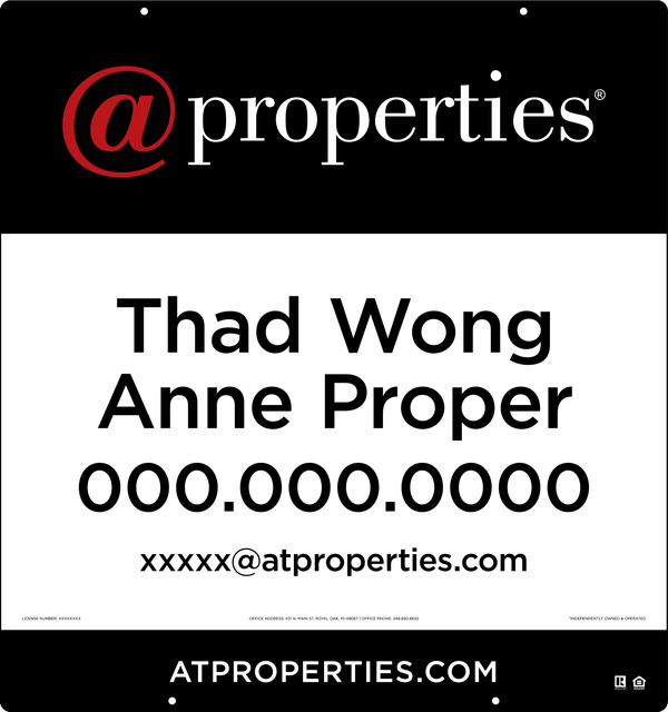 Agent Hanging Sign Panel, 32h x 30w, 3MM Aluminum Composite