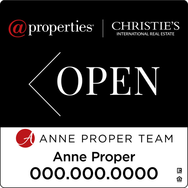 Replacement Agent Name Open w Logo Sign Panel, 20h x 20, 3MM Aluminum Composite