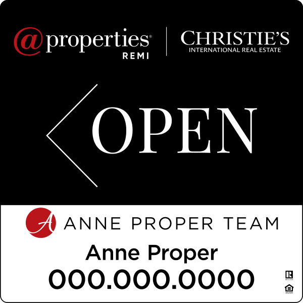 Replacement Agent Name Open w Logo Sign Panel, 20h x 20, 3MM Aluminum Composite