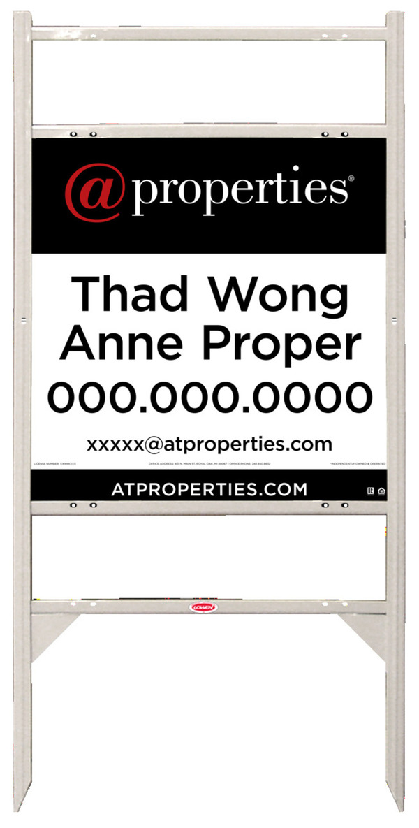 Angle Iron Frame w 2 Rider Slots and Agent Sign Panel Unit, 24h x 24w, Steel