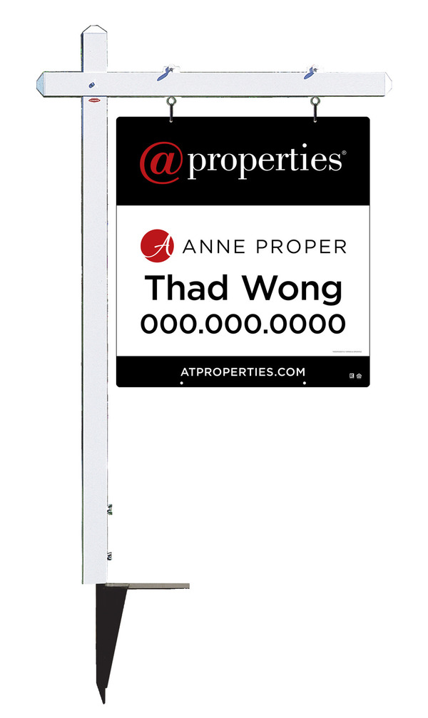 Sign Post and Agent w Logo Sign Panel Unit, 32h x 30w, 3MM Aluminum Composite