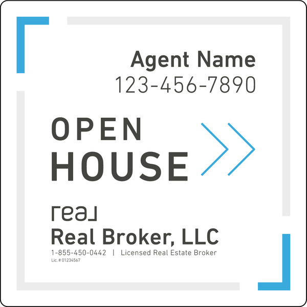 Agent Open House, SF Sign Panel, 20h x 20, 3MM Aluminum Composite