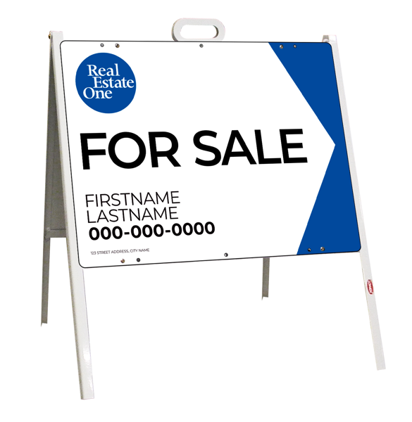 A-frame and Agent For Sale Sign Panel Unit, 18h x 24w, Steel