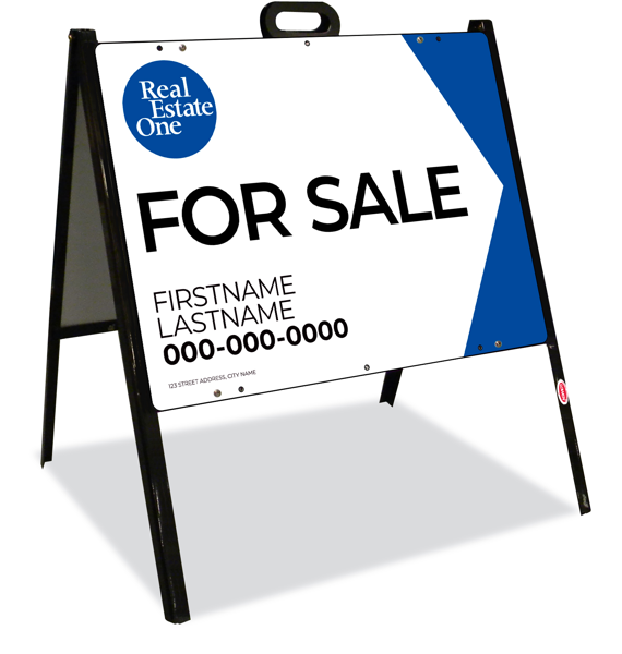 A-frame and Agent For Sale Sign Panel Unit, 18h x 24w, Steel