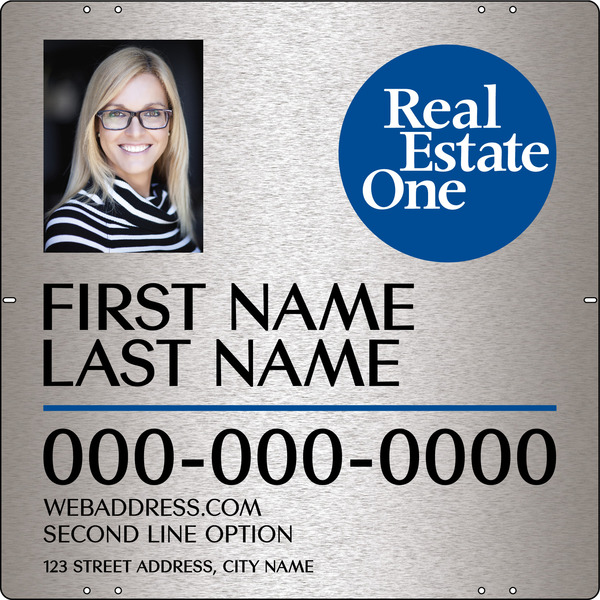 Agent Photo Sign Panel, 24h x 24w, 3MM Brushed Aluminum Composite