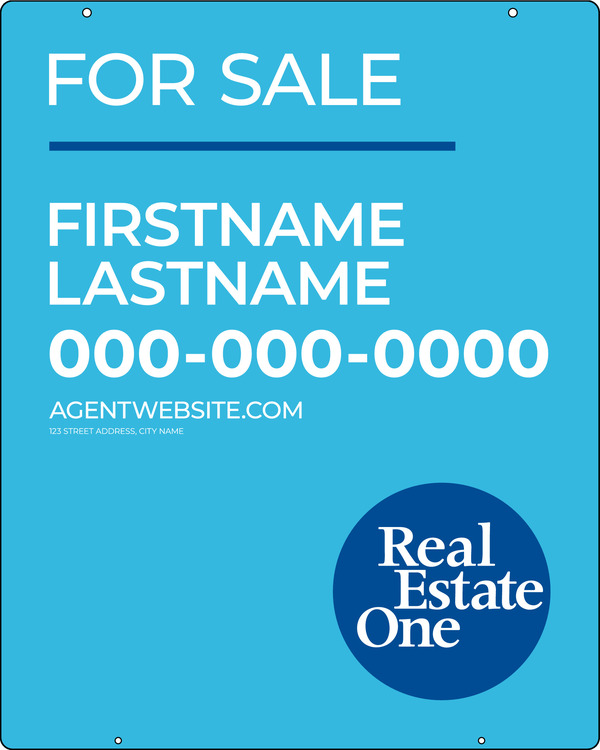 Agent Name Hanging Sign Panel, 30h x 24w, Steel