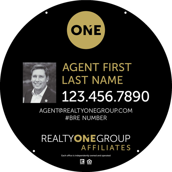 Agent Photo Circle Hanging Sign Panel, 24h x 24w, 3MM Aluminum Composite