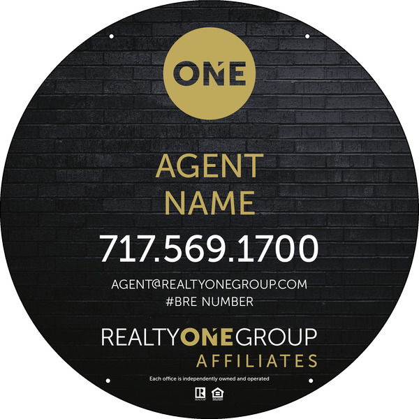 Agent Circle Hanging Sign Panel, 30h x 30w, 3MM Aluminum Composite