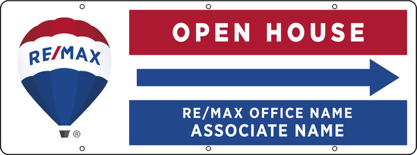 Directional Open House Sign Panel,  9h x 24w