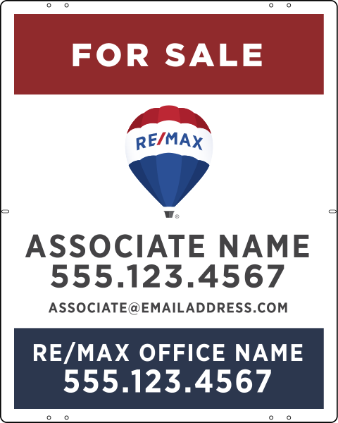 Agent Name Sign Panel, 30h x 24w, Steel