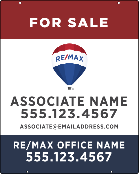Hanging Agent Name Sign Panel, 30h x 24w