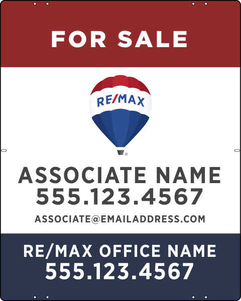 Agent Name Sign Panel, 30h x 24w, Steel