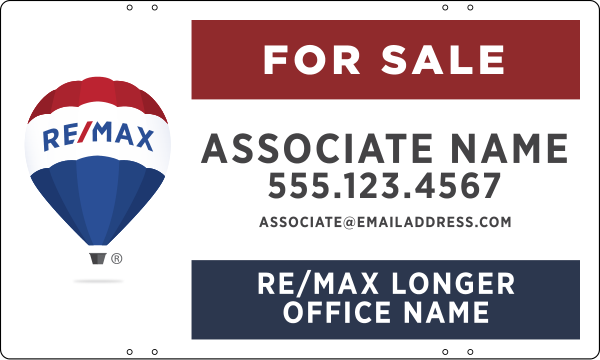 Agent Name w Longer Office Name Sign Panel, 18h x 30w, Steel