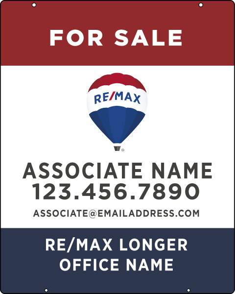 Hanging Agent Name w Longer Office Name Sign Panel, 30h x 24w