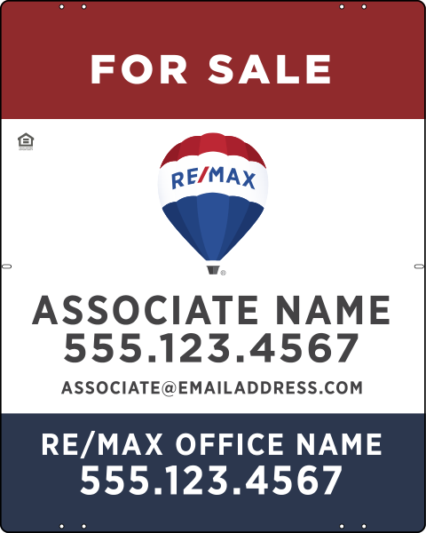 Agent Name w Realtor Bug Sign Panel, 30h x 24w, Steel