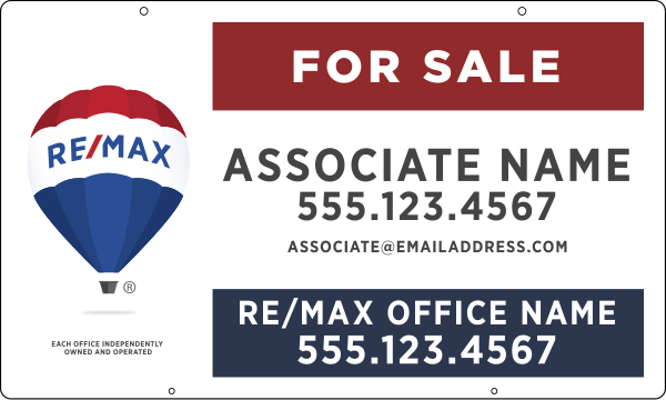 Hanging Agent Name or Team Name Sign Panel, 18h x 30w, Steel