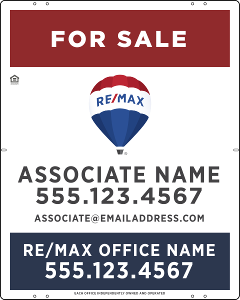 Agent Name w Disclaimer & Realtor Bug Sign Panel, 30h x 24w, Steel