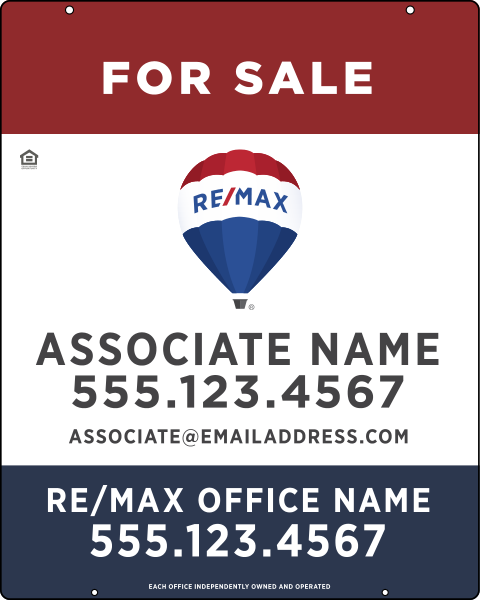 Hanging Agent Name w Disclaimer & Realtor Bug Sign Panel, 30h x 24w