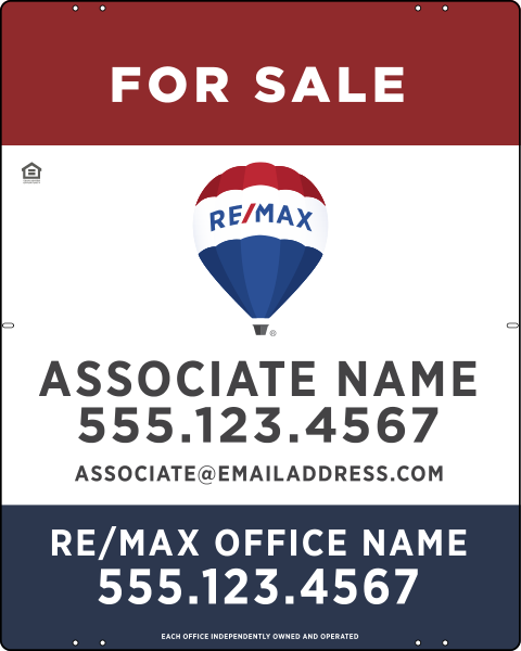 Agent Name w Disclaimer & Realtor Bug Sign Panel, 30h x 24w, Steel
