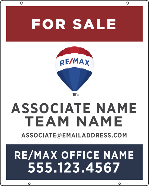 Hanging Agent Name w Team Name Sign Panel, 30h x 24w