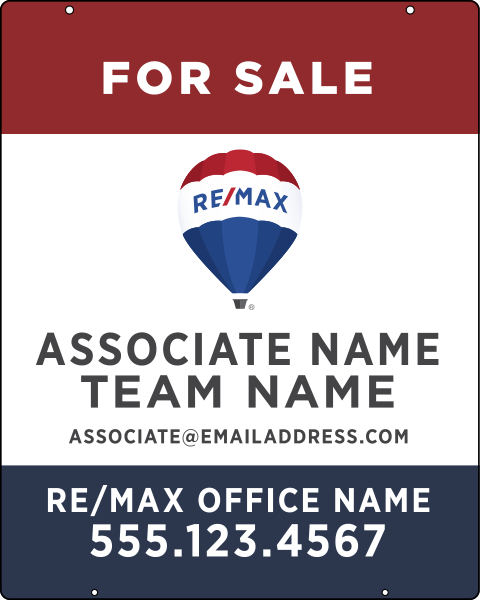 Hanging Agent Name w Team Name Sign Panel, 30h x 24w